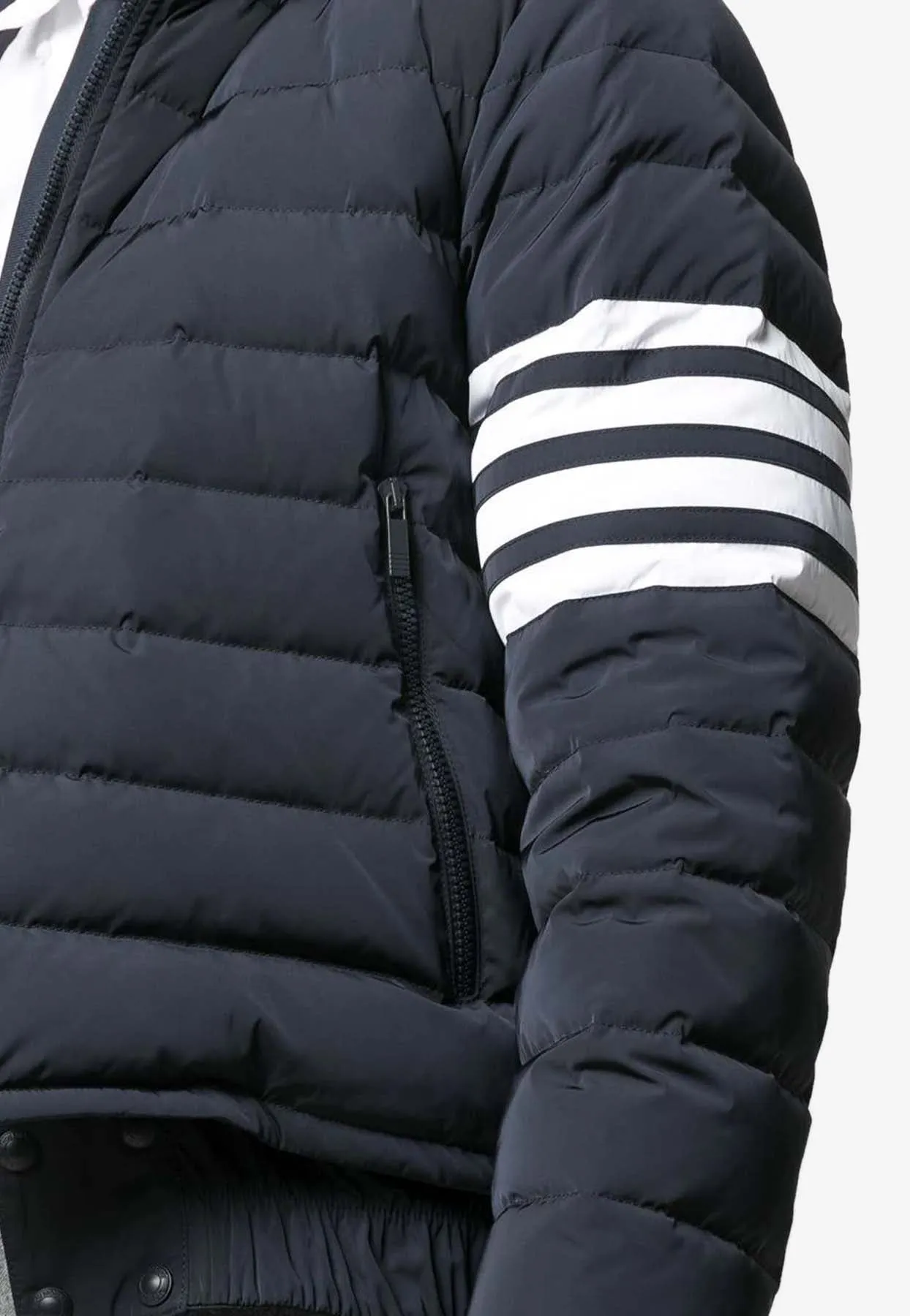 4-bar Stripes Zip-Up Down Jacket