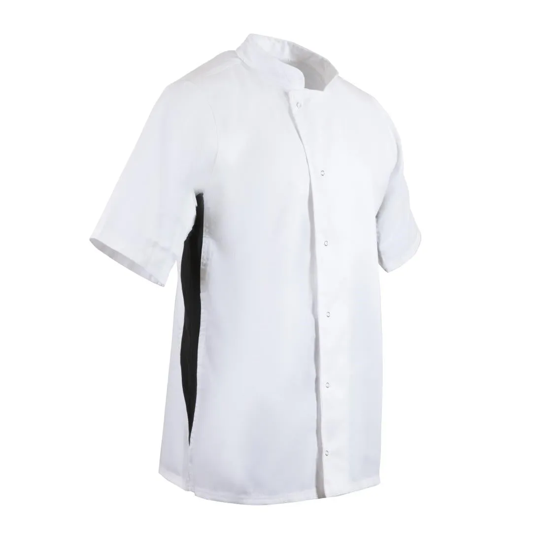 A928-S Whites Nevada Unisex Chefs Jacket Short Sleeve Black and White S