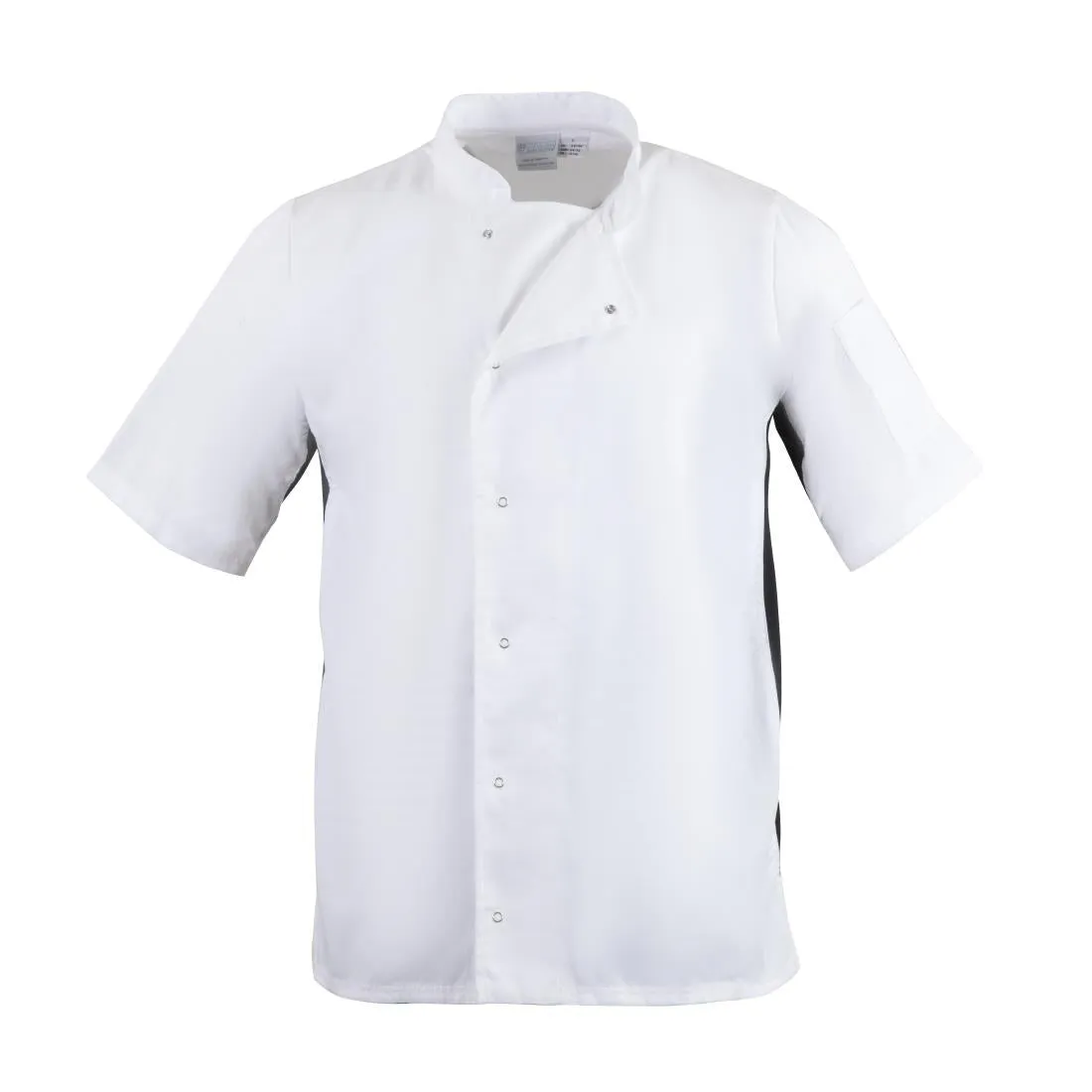 A928-S Whites Nevada Unisex Chefs Jacket Short Sleeve Black and White S