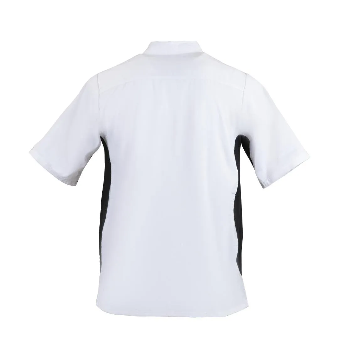 A928-S Whites Nevada Unisex Chefs Jacket Short Sleeve Black and White S