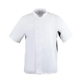 A928-S Whites Nevada Unisex Chefs Jacket Short Sleeve Black and White S