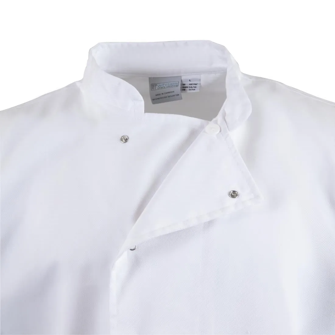 A928-S Whites Nevada Unisex Chefs Jacket Short Sleeve Black and White S