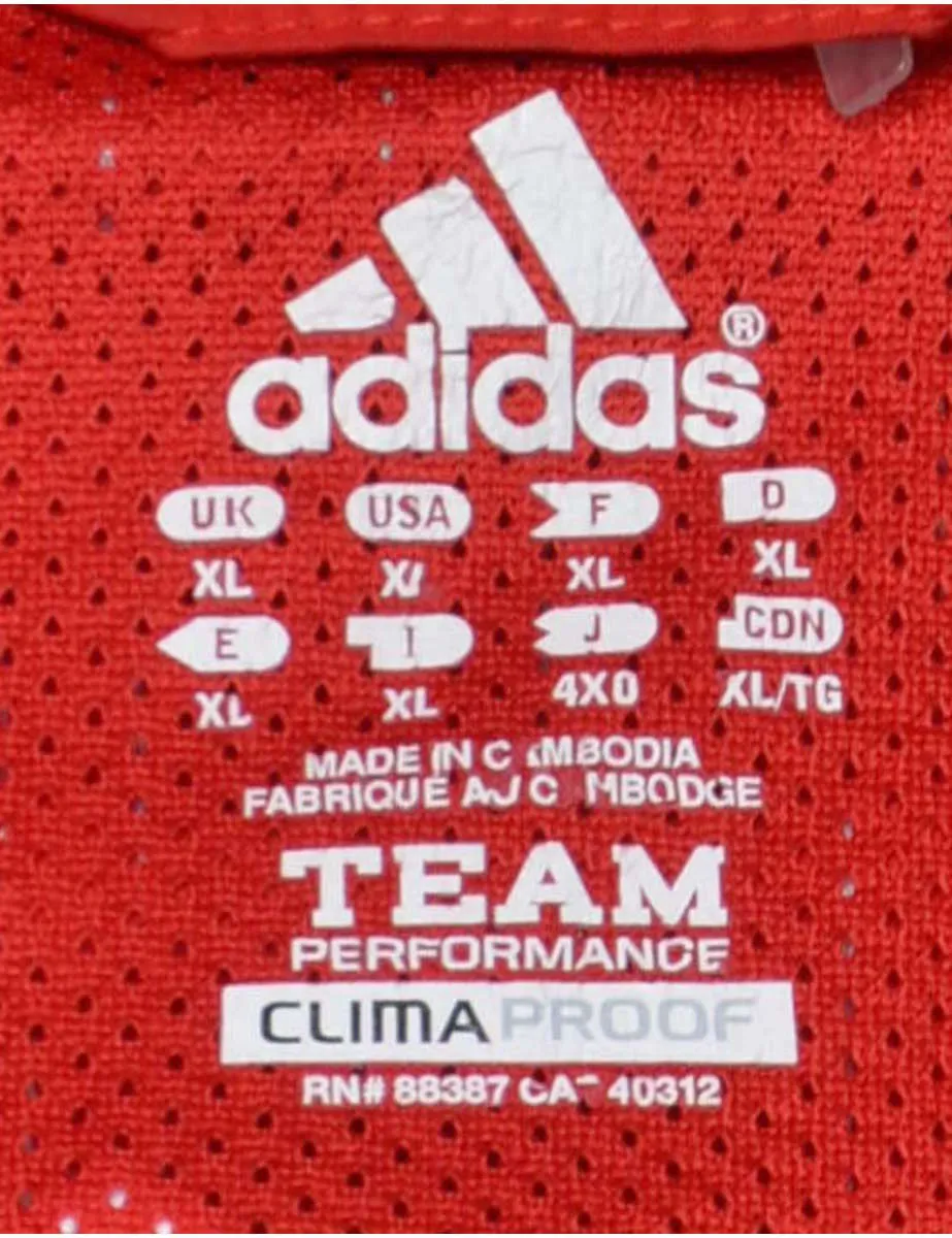 Adidas Red Zip-Front Jacket - XL