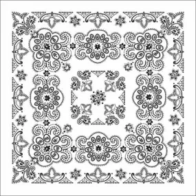 BD2506 Bandana Texas Paisley White [27" x27"]