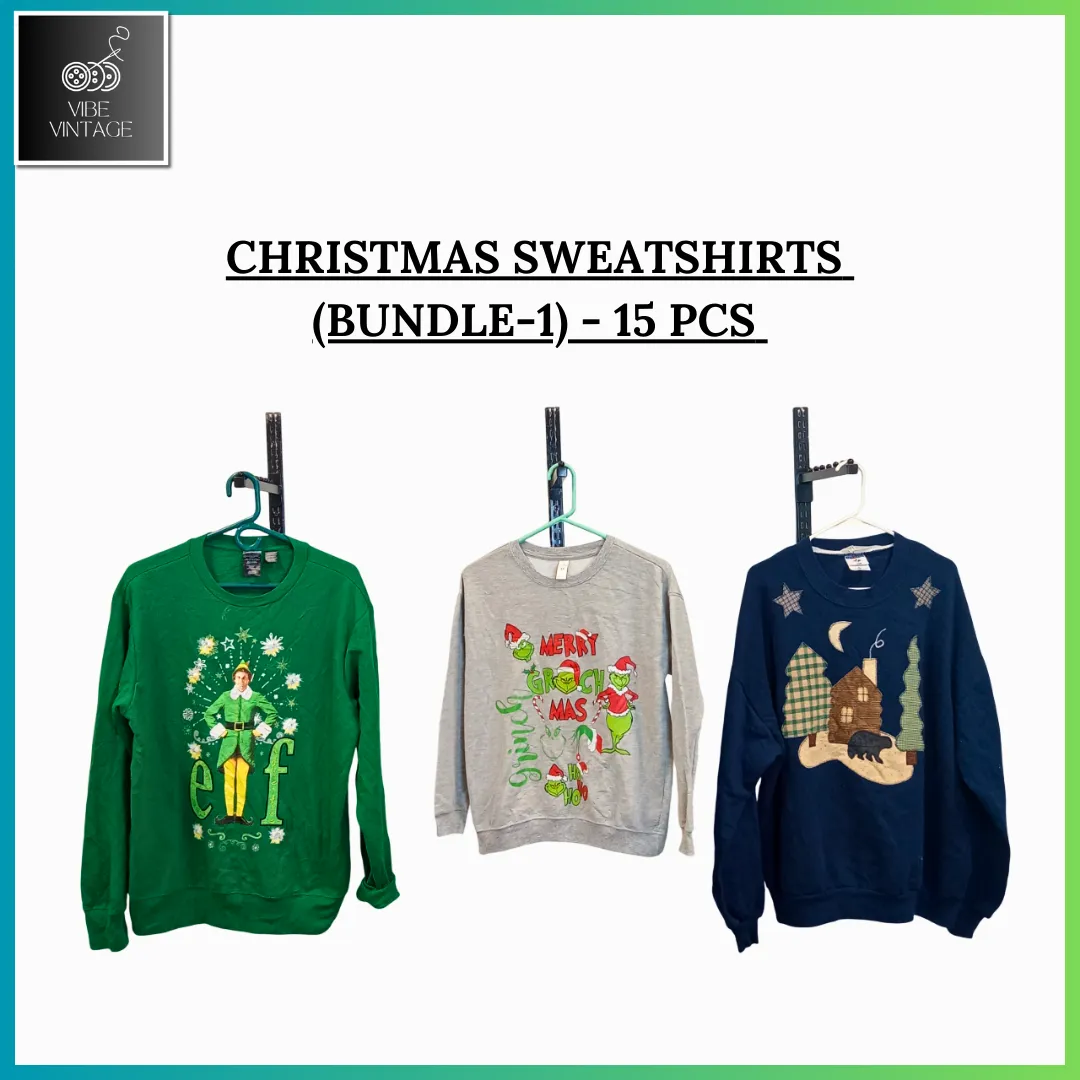CHRISTMAS SWEATSHIRTS (BUNDLE 1) - 15 PCS