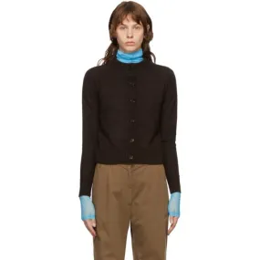 Dries Van Noten Brown Alpaca Cardigan