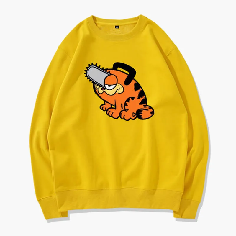 Garfield Pochita Sweatshirt Chainsaw Man