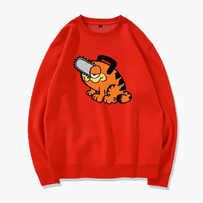 Garfield Pochita Sweatshirt Chainsaw Man