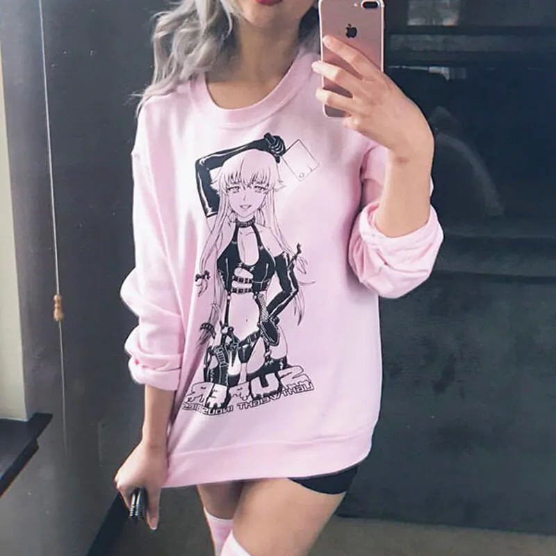 Hot Anime Girl Pink Sweatshirt