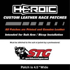 Leather Printed Patches - STG Sportbiketrackgear.com Arm Patch