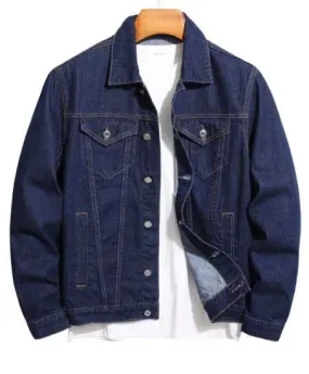 Navy Blue Denim Jacket -Unisex