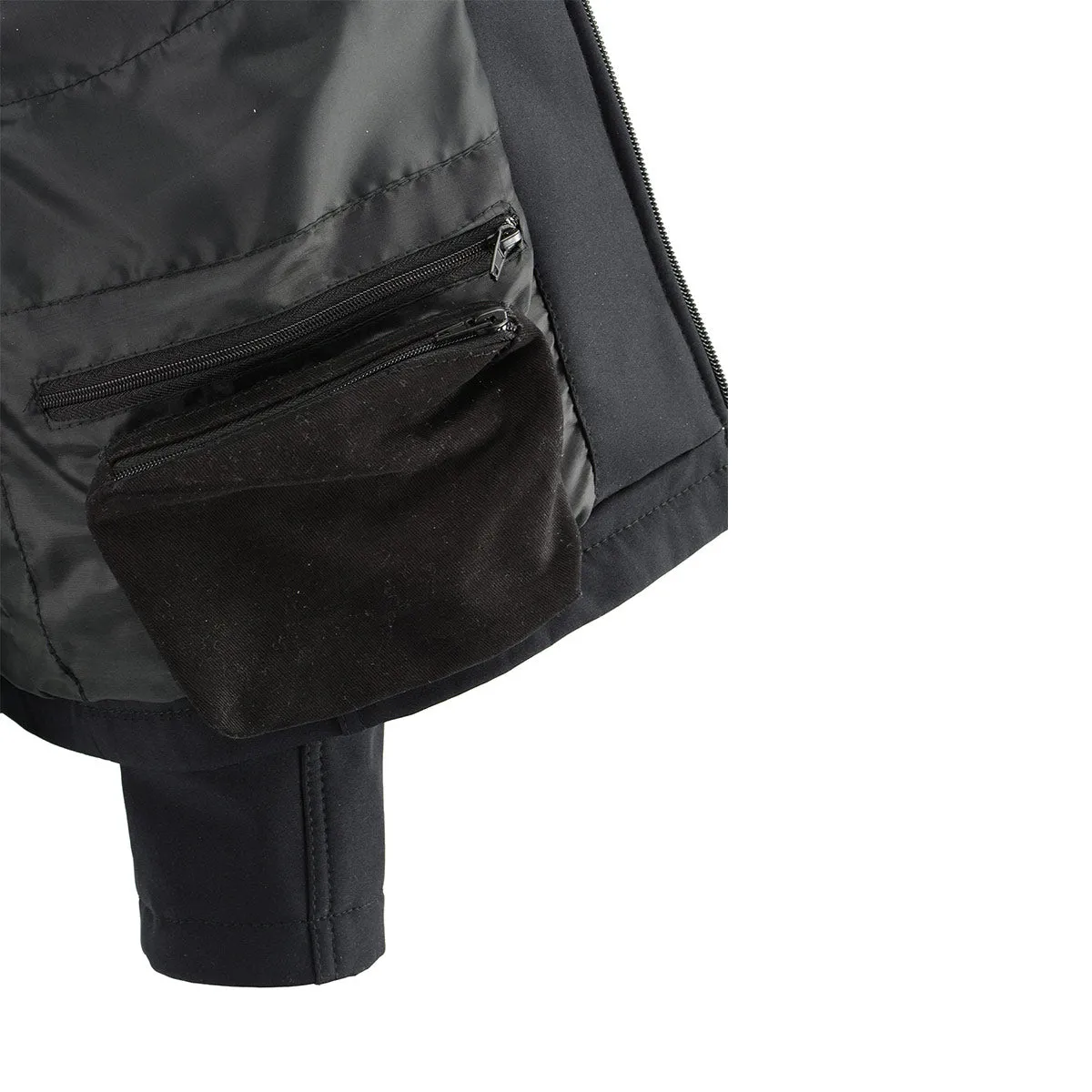 Nexgen Heat MPM1762SET Mens Soft Shell Heated Jacket - Black Standup Collar Jacket for Winter with Battery Pack