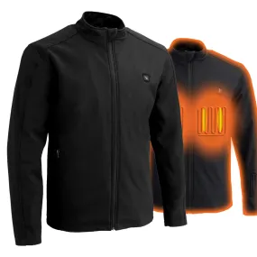 Nexgen Heat MPM1762SET Mens Soft Shell Heated Jacket - Black Standup Collar Jacket for Winter with Battery Pack