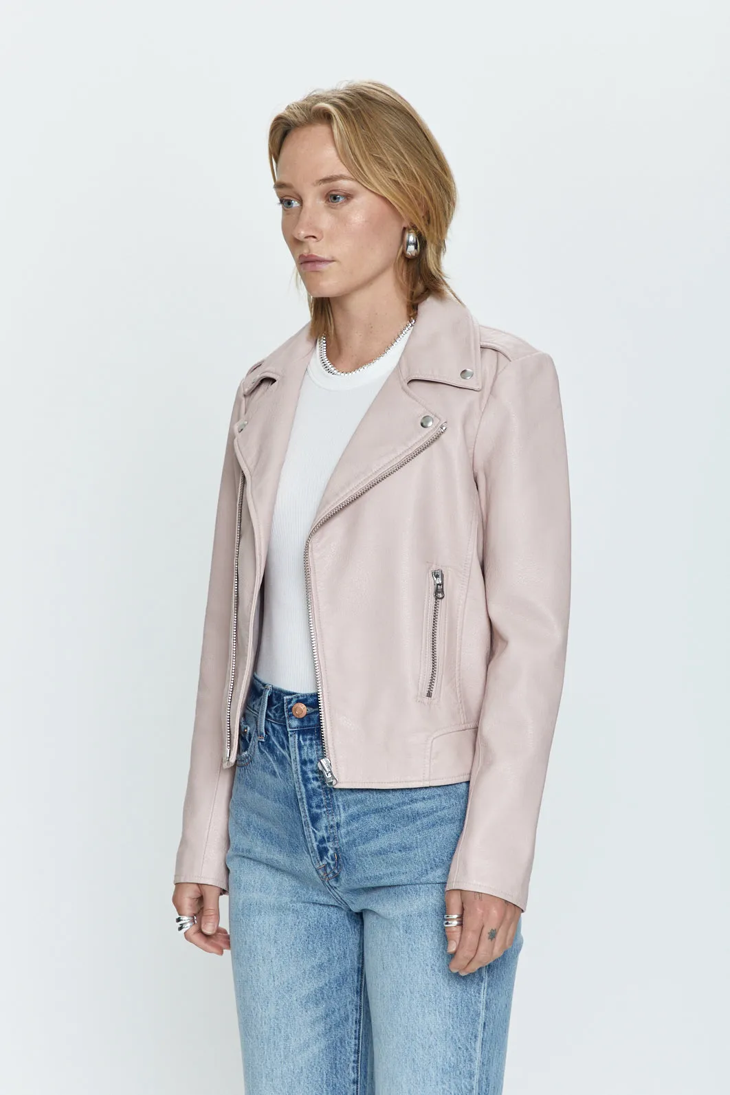 Nicolette Mod Moto Jacket - Mellow Rose
