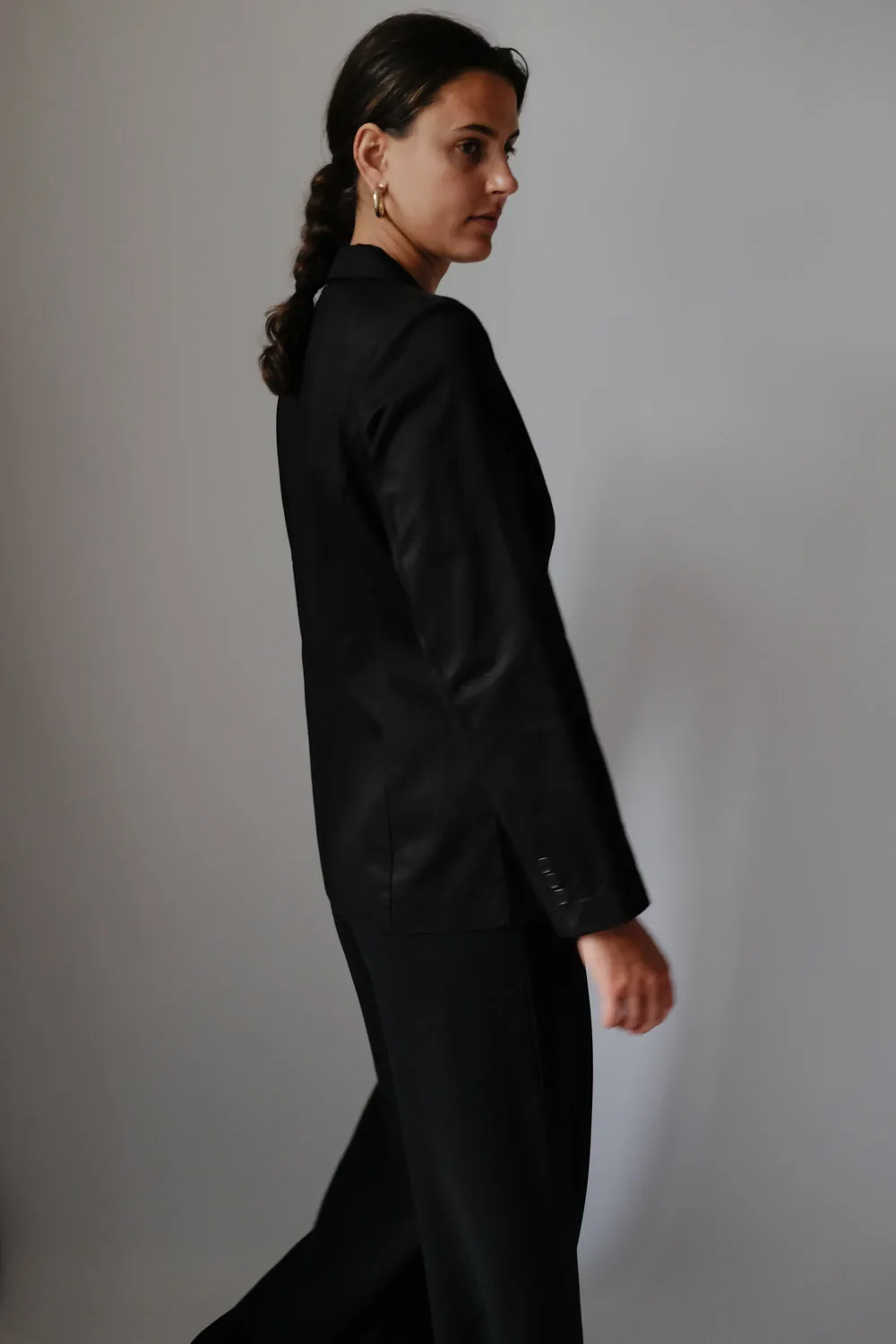 PURE COTTON BLACK SLIM BLAZER