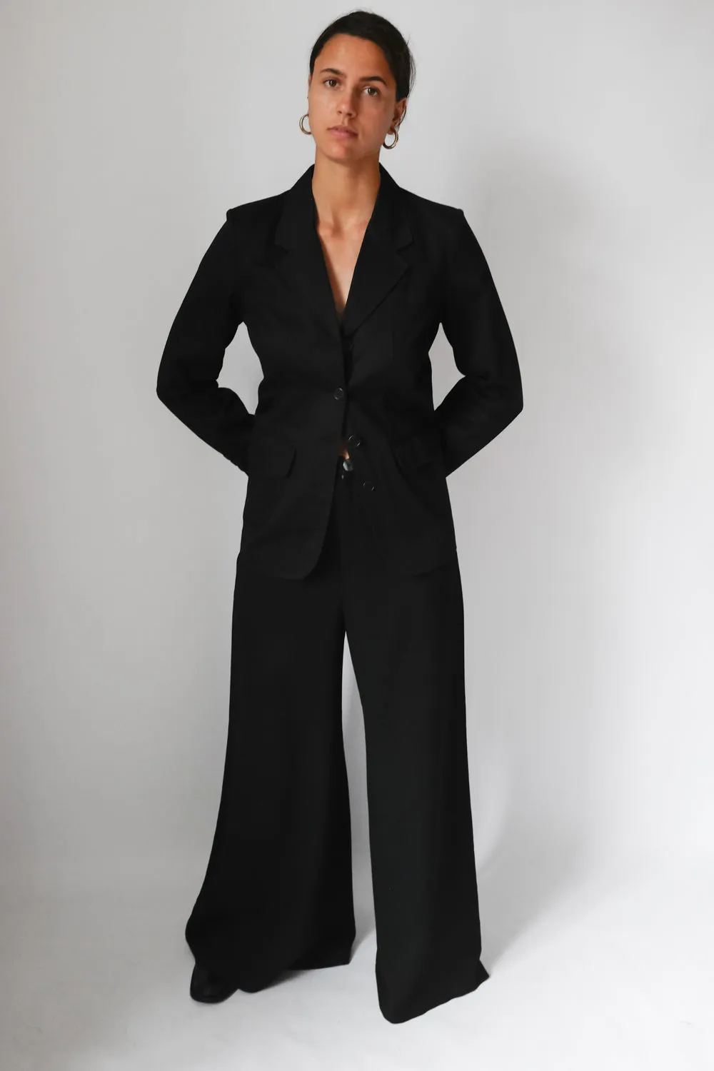 PURE COTTON BLACK SLIM BLAZER