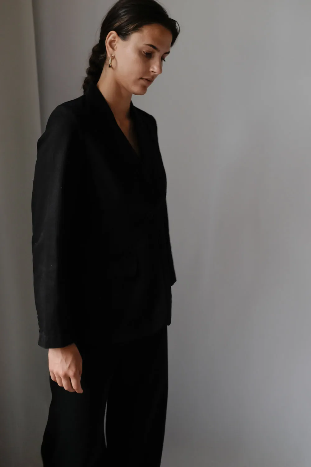 PURE COTTON BLACK SLIM BLAZER