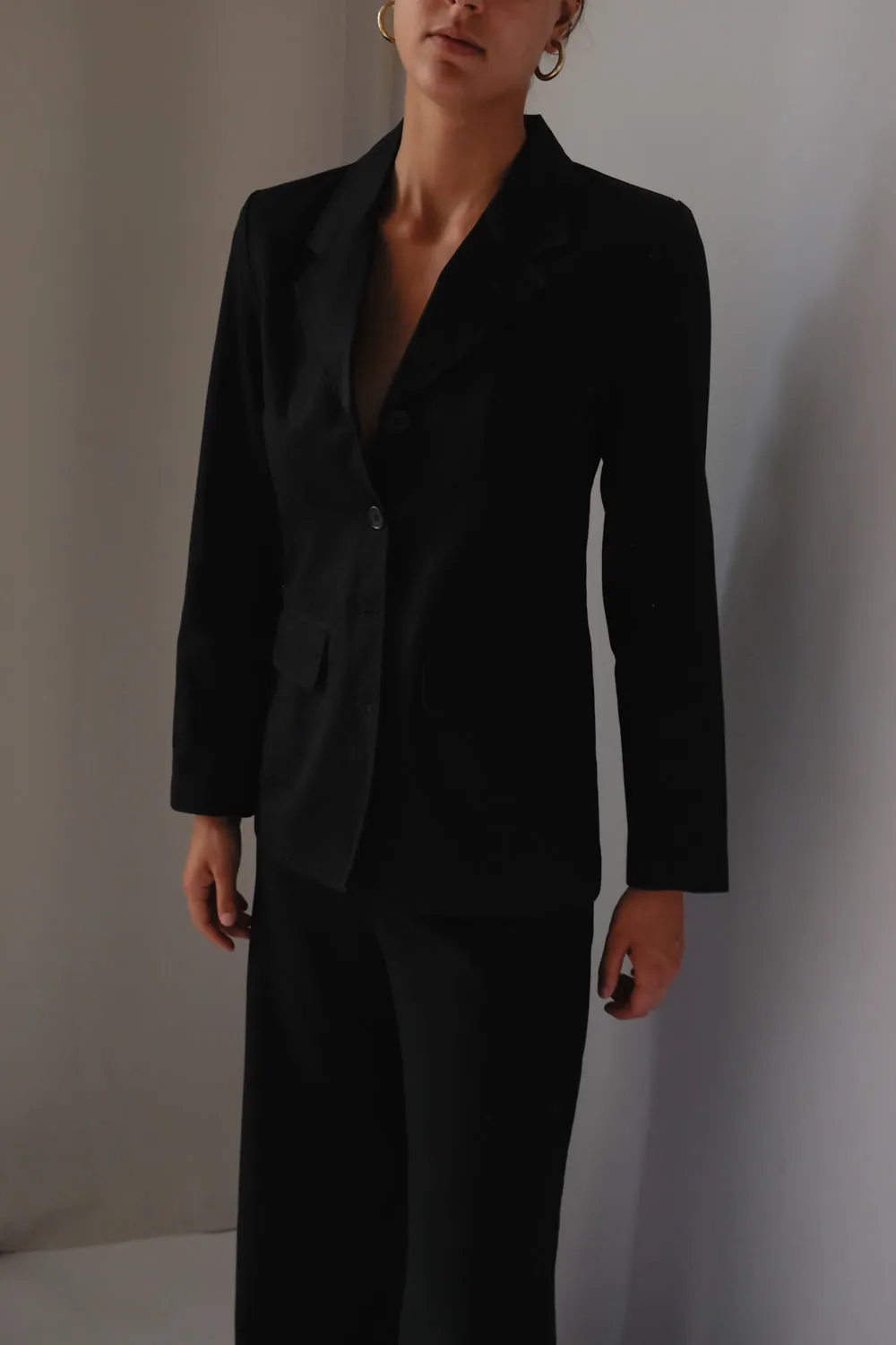 PURE COTTON BLACK SLIM BLAZER