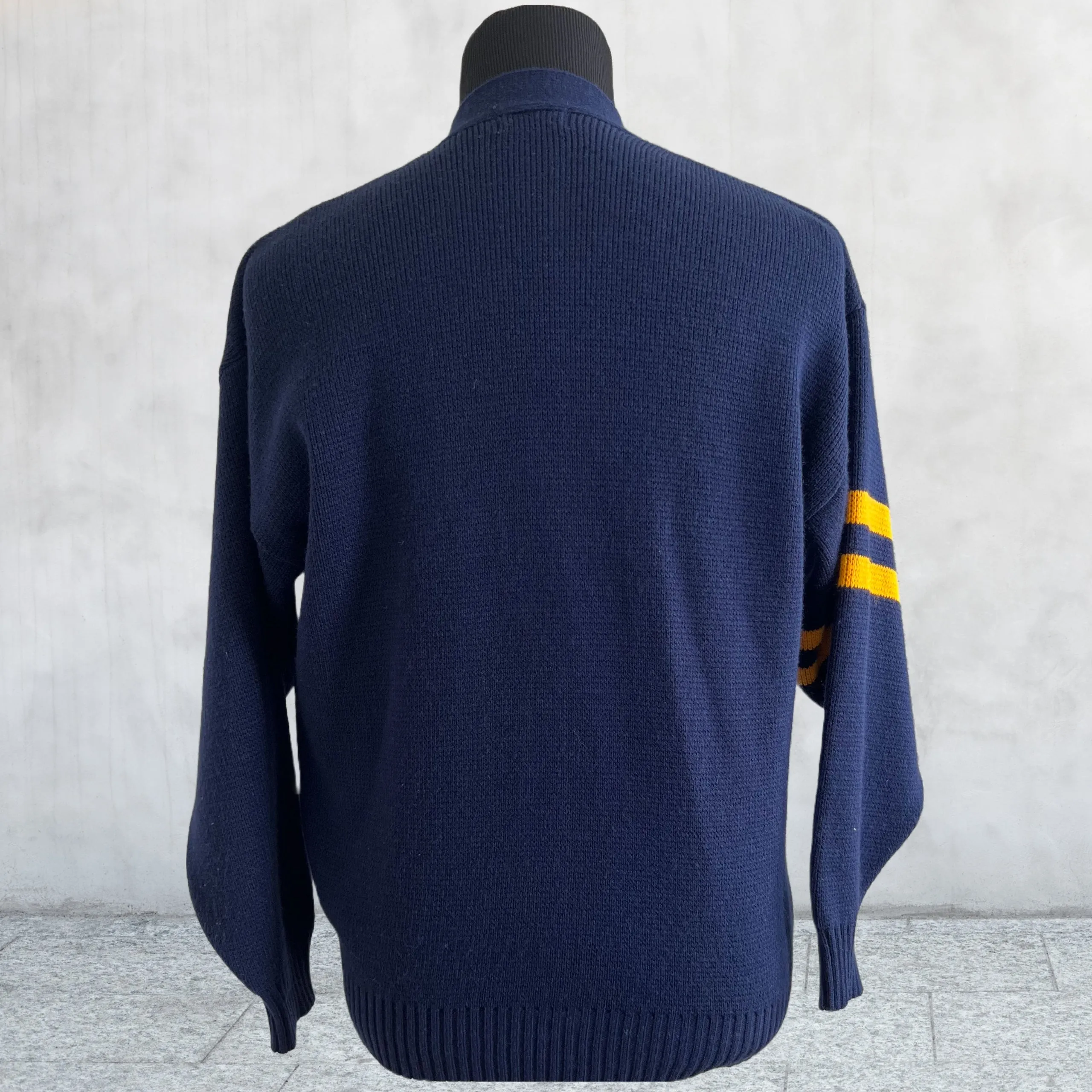 Rare 80s Vintage McDonalds Cardigan Sweater. Blue Medium