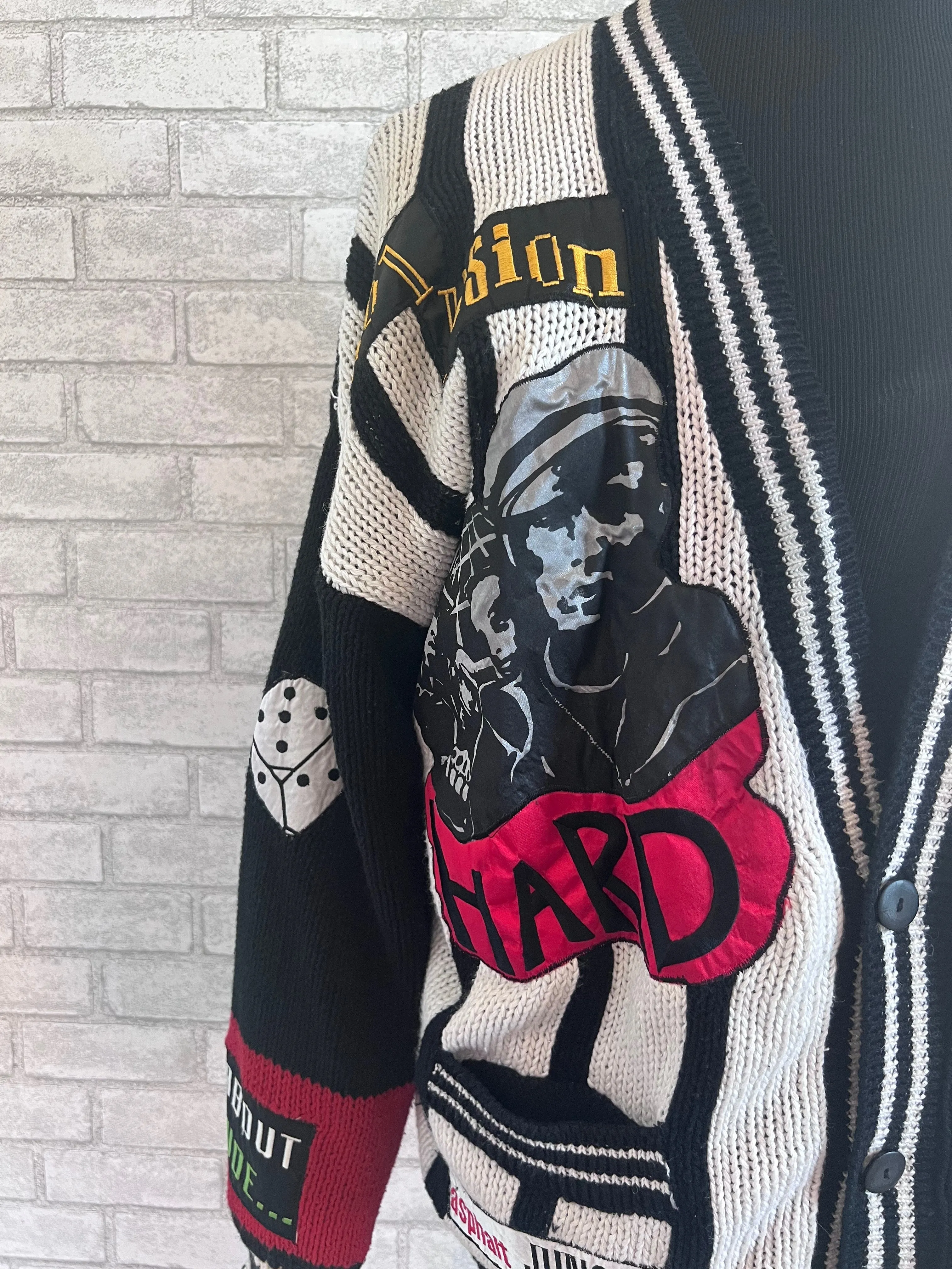 Rare Vintage Chalk Line Black Cardigan sweater