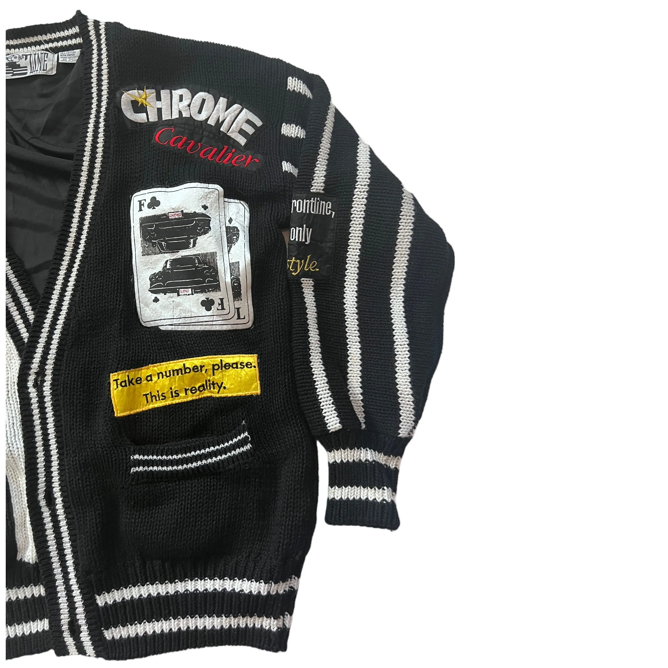 Rare Vintage Chalk Line Black Cardigan sweater