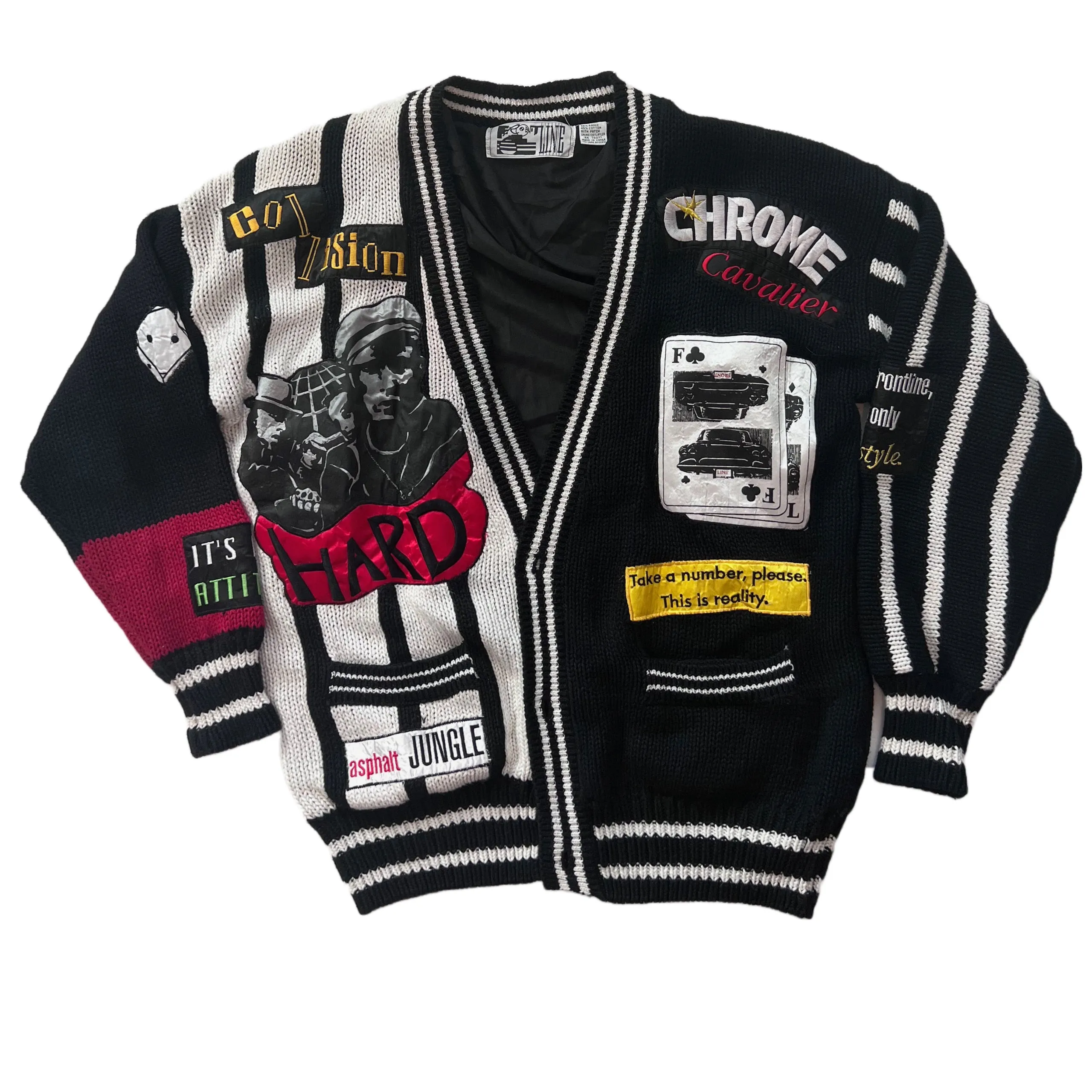 Rare Vintage Chalk Line Black Cardigan sweater