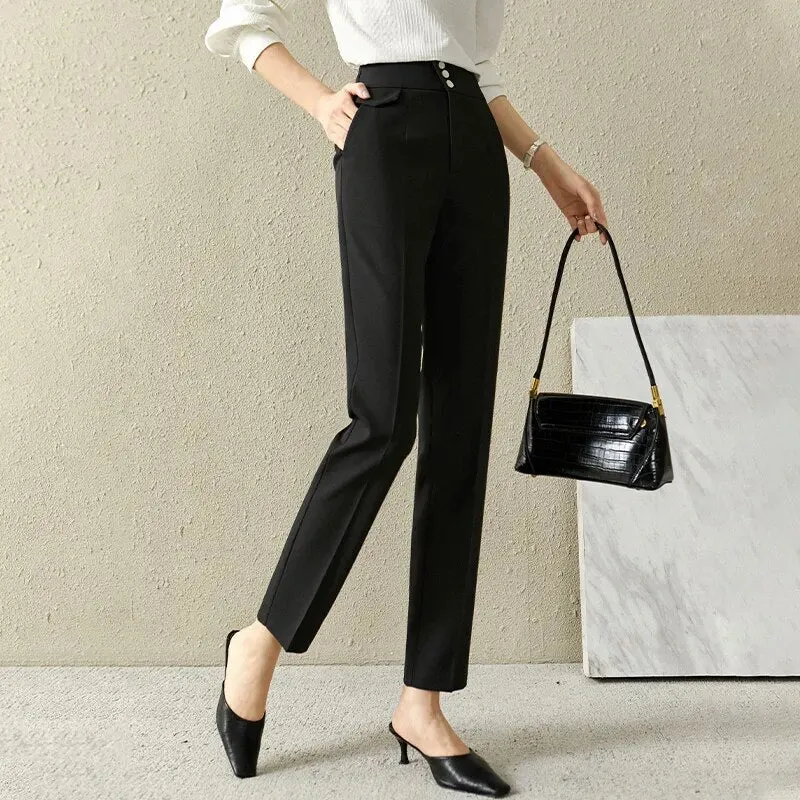 Timeless Solid Casual Pencil Pants for Women